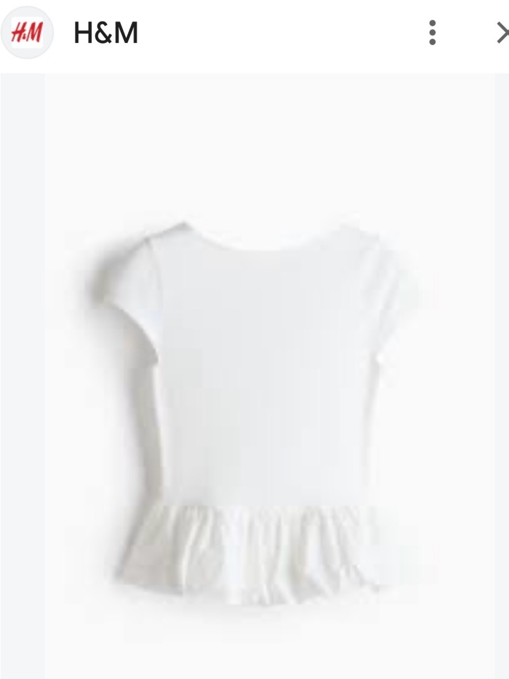 H&M White Peplum Short-Sleeve Tee for Kids